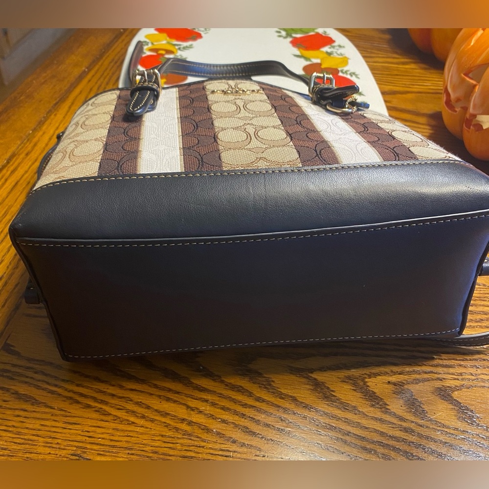 Coach Mollie Medium Tote 25 Signature Jacquard with Stripes - Picture 6 of 11